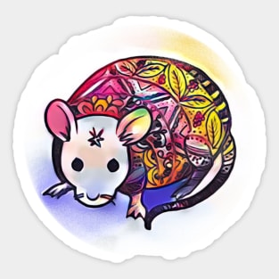 Tattooed Love Mouse - Peace, Love, Sixties, Hippy Sticker